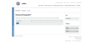 
                            2. Password forgotten? < Volkswagen AG erWin Online