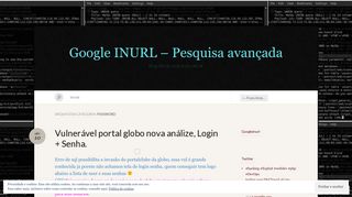 
                            1. password « Google INURL - Pesquisa avançada