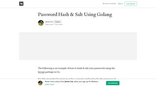 
                            12. Password Hash & Salt Using Golang – James Cox – Medium