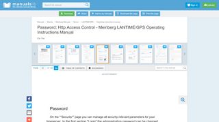 
                            7. Password; Http Access Control - Meinberg LANTIME/GPS Operating ...