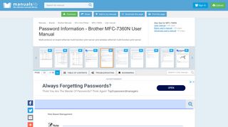 
                            6. Password Information - Brother MFC-7360N User Manual [Page 52]