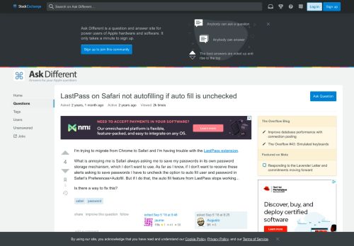 
                            11. password - LastPass on Safari not autofilling if auto fill is ...