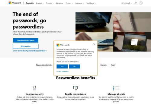 
                            8. Password-less | Microsoft