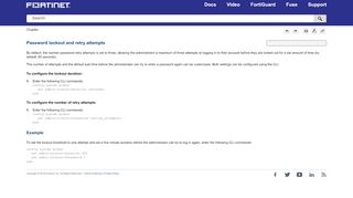 
                            6. Password lockout and retry attempts - Fortinet Online Help