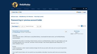 
                            4. Password log in / previous account holder - MediaMonkey forum