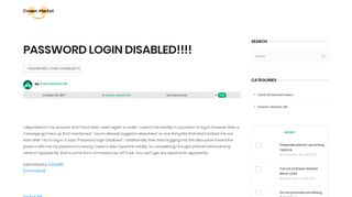 
                            7. PASSWORD LOGIN DISABLED!!!! - Dream Market URL