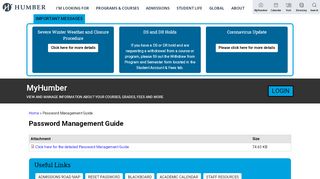 
                            3. Password Management Guide | MyHumber - Humber College