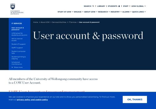 
                            11. Password Management - UOW user account @ UOW