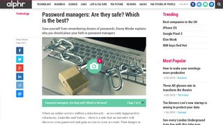 
                            10. Password managers: Are they safe? Which is the best? | Alphr