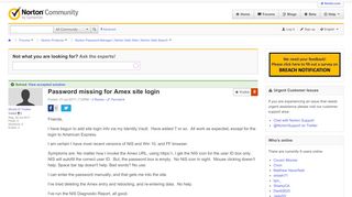 
                            13. Password missing for Amex site login | Norton Community