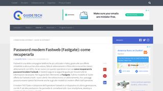 
                            7. Password modem Fastweb (Fastgate): come recuperarla - Guideitech