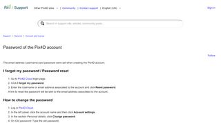 
                            12. Password of the Pix4D account – Support