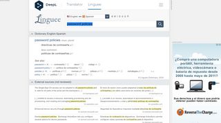 
                            3. password policies - Spanish translation – Linguee