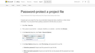 
                            2. Password-protect a project file - Project - Office Support - Office 365