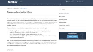 
                            4. Password-protected blogs – Help Center - Tumblr