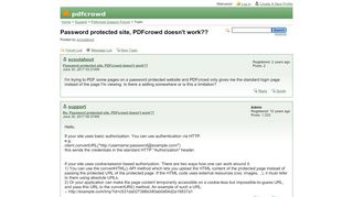 
                            3. Password protected site, PDFcrowd doesn't work??