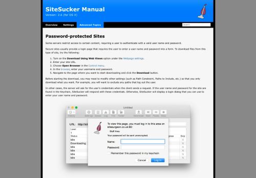 
                            2. Password-protected Sites - Rick's Apps