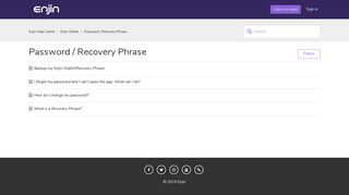 
                            5. Password / Recovery Phrase – Enjin Help Center