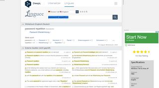 
                            11. password repetition - Deutsch-Übersetzung – Linguee Wörterbuch