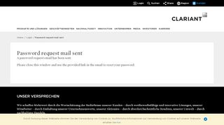 
                            2. Password request mail sent - Clariant
