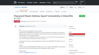 
                            9. Password Reset Address Spoof Vulnerability in DokuWiki · Issue ...