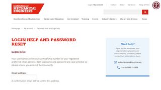 
                            4. Password reset and login help - Institution of Mechanical Engineers