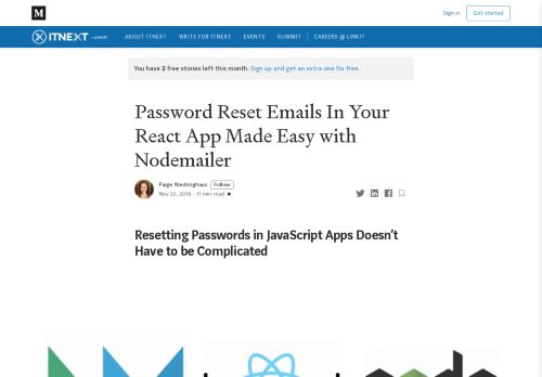 
                            12. Password Reset Emails In Your React App Made Easy with Nodemailer