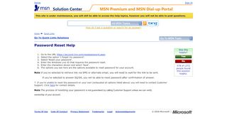 
                            1. Password Reset Help - MSN Solution Center