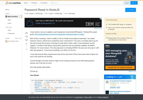 
                            3. Password Reset In NodeJS - Stack Overflow