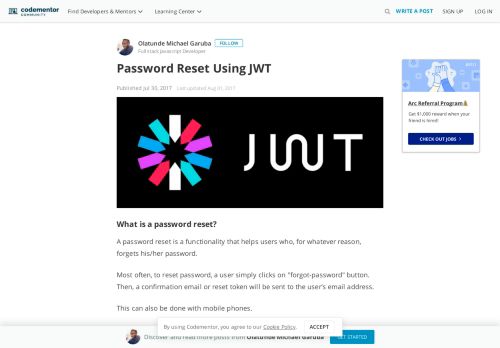 
                            2. Password Reset Using JWT | Codementor
