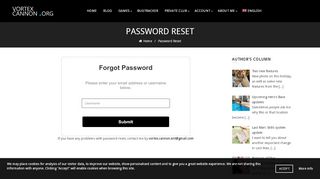 
                            2. Password Reset – Vortex Cannon Entertainment