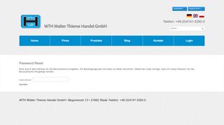 
                            12. Password Reset - WTH Walter Thieme Handel GmbH • Beguinenstr.13 ...