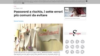 
                            6. Password rischio, i sette errori più comuni da evitare - Stile.it