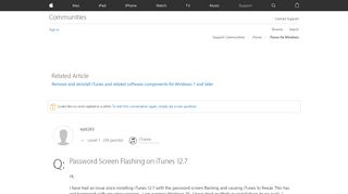 
                            6. Password Screen Flashing on iTunes 12.7 - Apple Community
