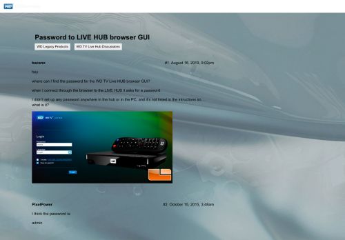 
                            2. Password to LIVE HUB browser GUI - WD TV Live Hub Discussions ...