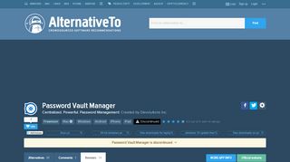
                            9. Password Vault Manager Reviews - AlternativeTo.net