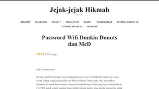 
                            13. Password Wifi Dunkin Donats dan McD – Jejak-jejak Hikmah