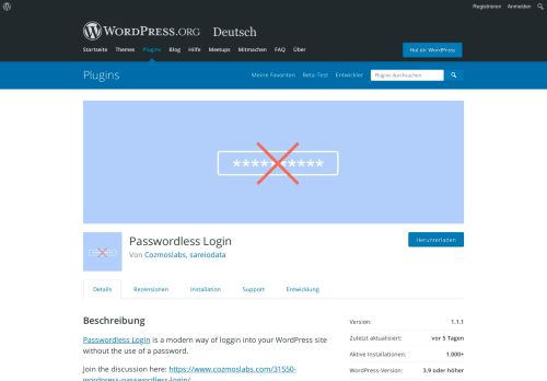 
                            7. Passwordless Login | WordPress.org