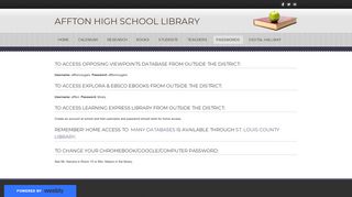 
                            12. Passwords - Affton High School Library