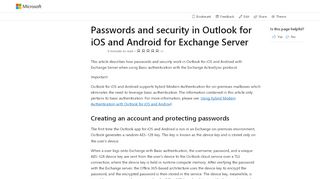 
                            9. Passwords and security in Outlook for iOS and Android for Exchange ...