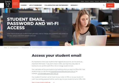 
                            7. Passwords | Current students | Swinburne University | Melbourne