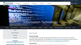 
                            12. Passwords - Information Technology - University of Maine