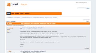 
                            9. Passwords - One Touch Login - Setup Error - Avast Forum