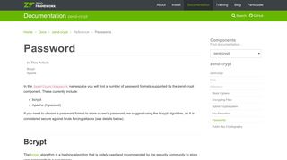 
                            1. Passwords - zend-crypt - Documentation