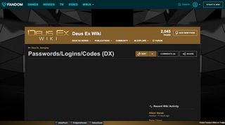 
                            4. Passwords/Logins/Codes (DX) | Deus Ex Wiki | FANDOM powered ...