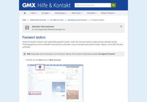 
                            10. Passwort ändern - GMX Hilfe