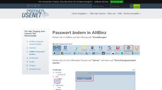
                            10. Passwort ändern in AltBinz Prepaid-Usenet Edition - Prepaid-Usenet.de