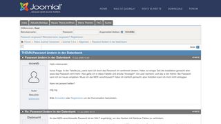 
                            8. Passwort ändern in der Datenbank - Joomla Forum - Hilfe zu Joomla