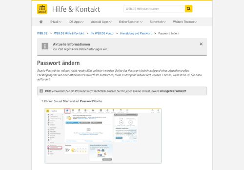 
                            13. Passwort ändern - WEB.DE Hilfe