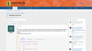 
                            8. Passwort aus txt | tutorials.de
